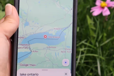 Lake Ontario now called Lake America on Google Maps